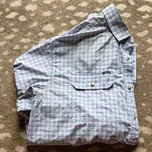 Men's Blue Checkered Button Down Shirt